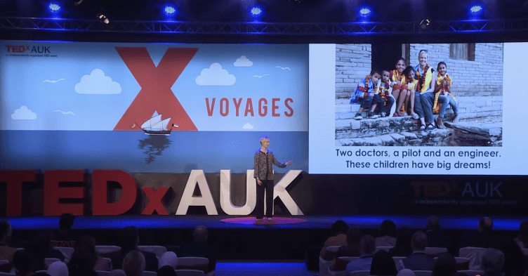 Helen Woodward presenting at TEDx AUK Leadership